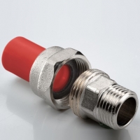 Муфта полипропиленовая ПП НГ (AntiFire) с наружной резьбой НР разъемная Дн- 40х1-1/4"