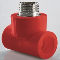 Тройник полипропиленовый ПП НГ (AntiFire) с наружной резьбой НР Дн- 20х3/4"